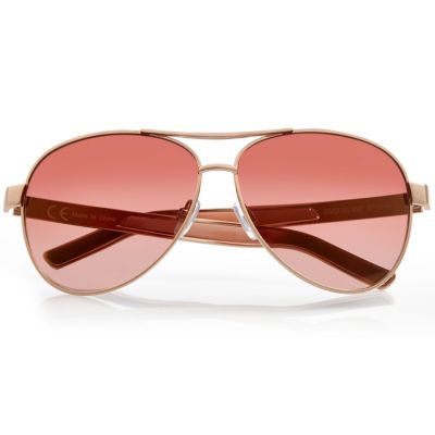 Pink aviator-style sunglasses